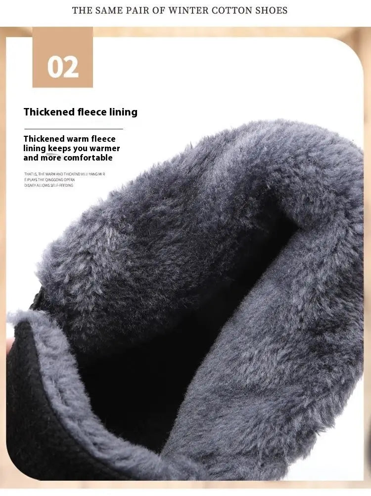 Men’s Shoes Thermal Non-slip Cotton-padded Shoes Casual Slip-on Old Beijing Cloth Shoes