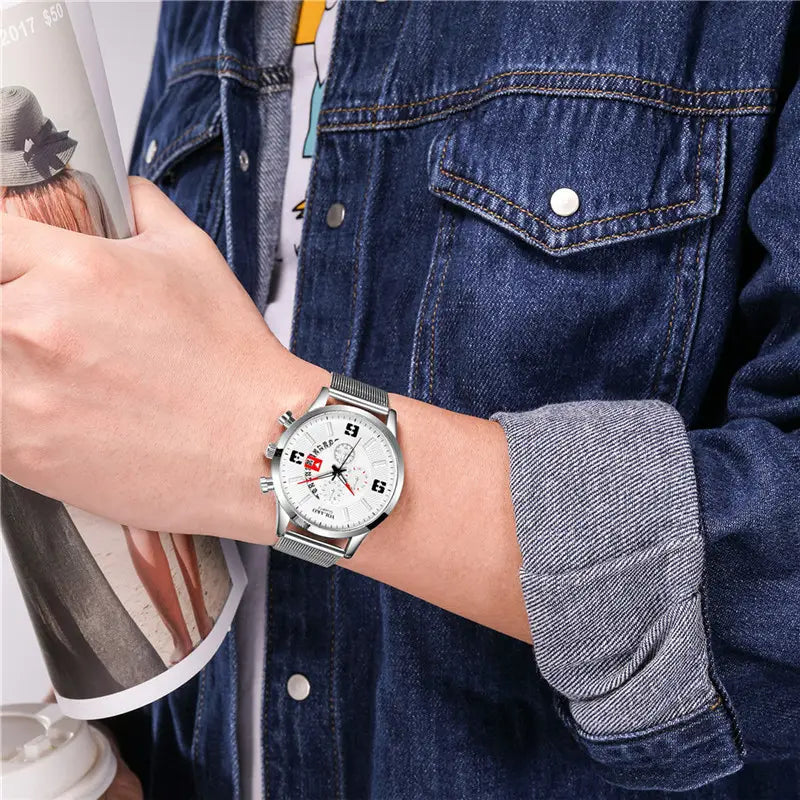 Fashion Three-eye Digital Men’s Watch With Calendar