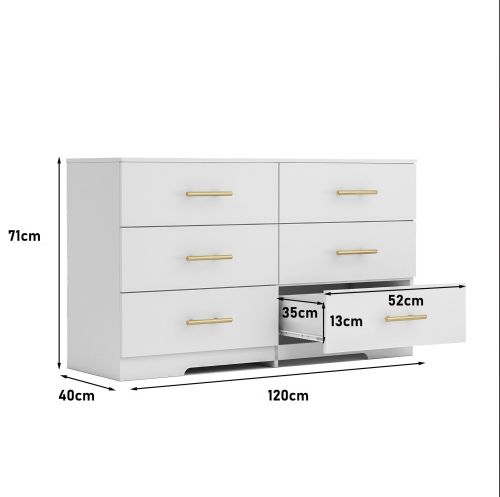 Large White Six Drawer Cabinet