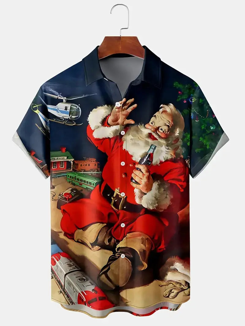 European And American Christmas Plus Size Men’s 3D Shirt