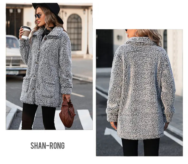 Casual Loose Cardigan Cotton-padded Jacket For Women