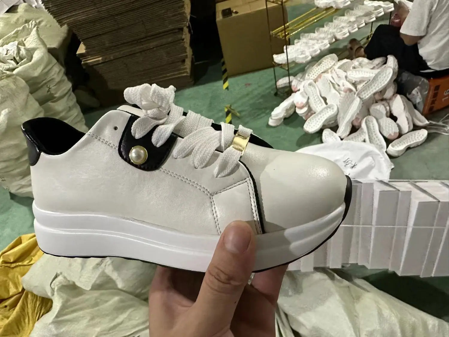 Women’s Platform Shoes Lace-up White Shoes