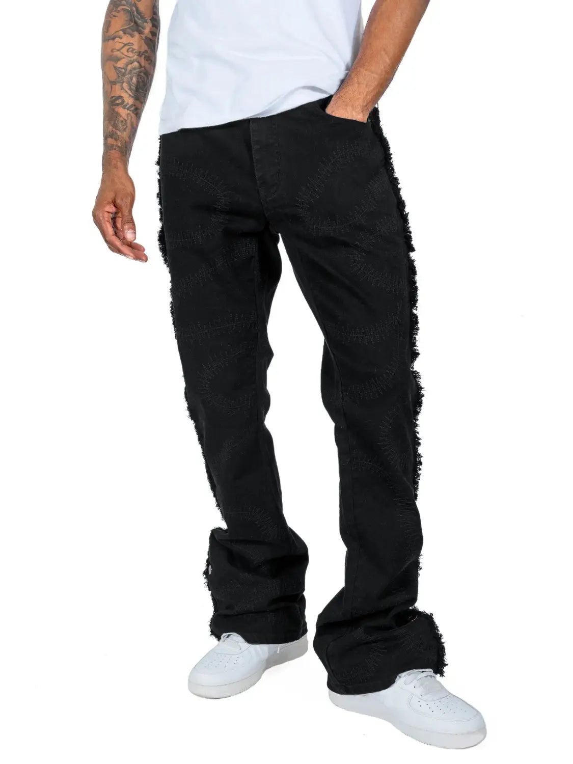 Men’s Trousers Slightly Stretch Embroidered Jeans