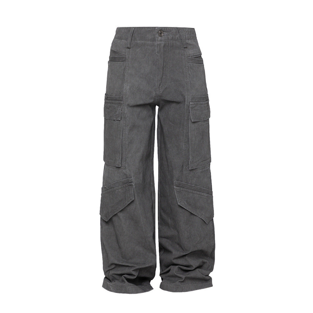 Fashion Work Clothes Wide Leg Punk Pants Men