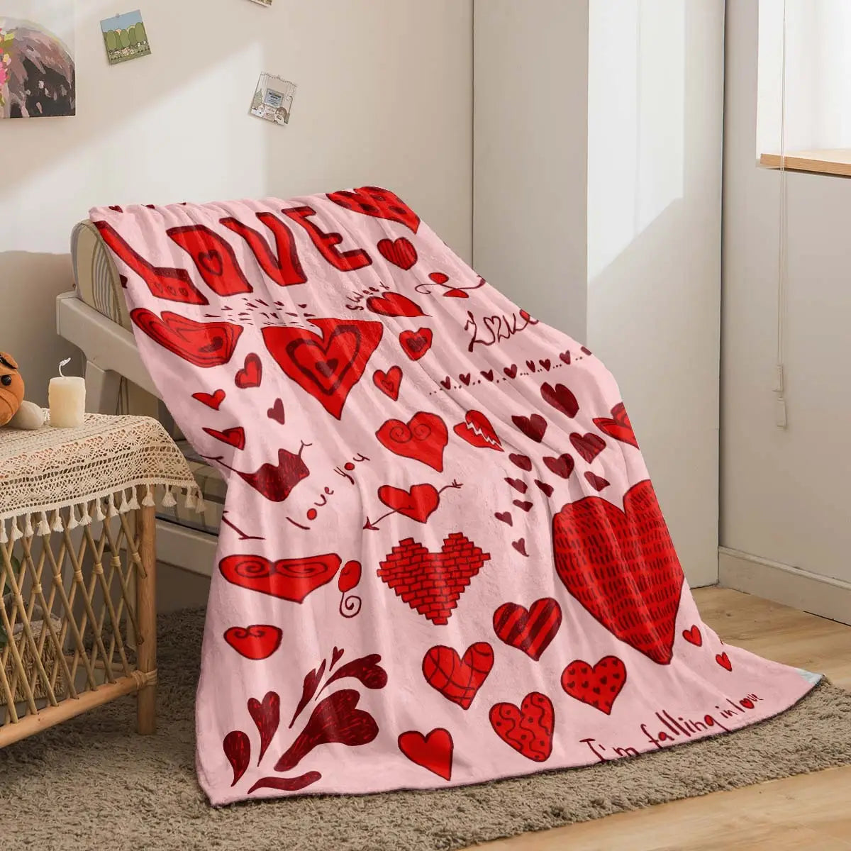 Heart Printing Blanket