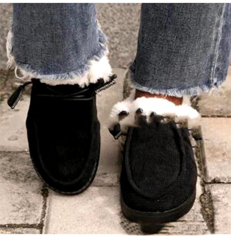 Ladies flat warm cotton shoes