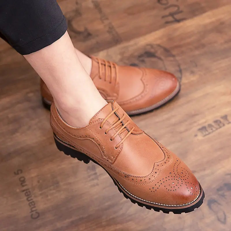 Men’s shoes autumn breathable British leather shoes