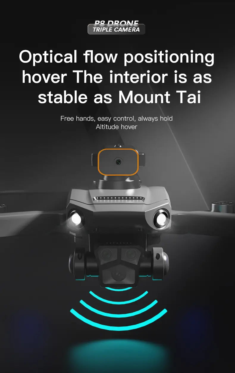 P8 Pro HD Aerial Photography Five Lens Obstacle Avoidance Drone Automatic Return GPS Quadcopter Remote Control Airplane