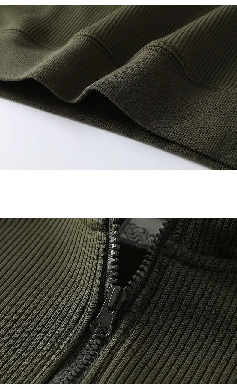 Fashion Stand-collar Fleece Sweatshirt Winter Warm Long Sleeve Top Men’s Clothing