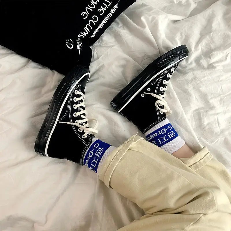 All black canvas shoes