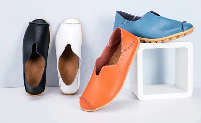 Ladies Flats Shoes Women Genuine Leather Shoes