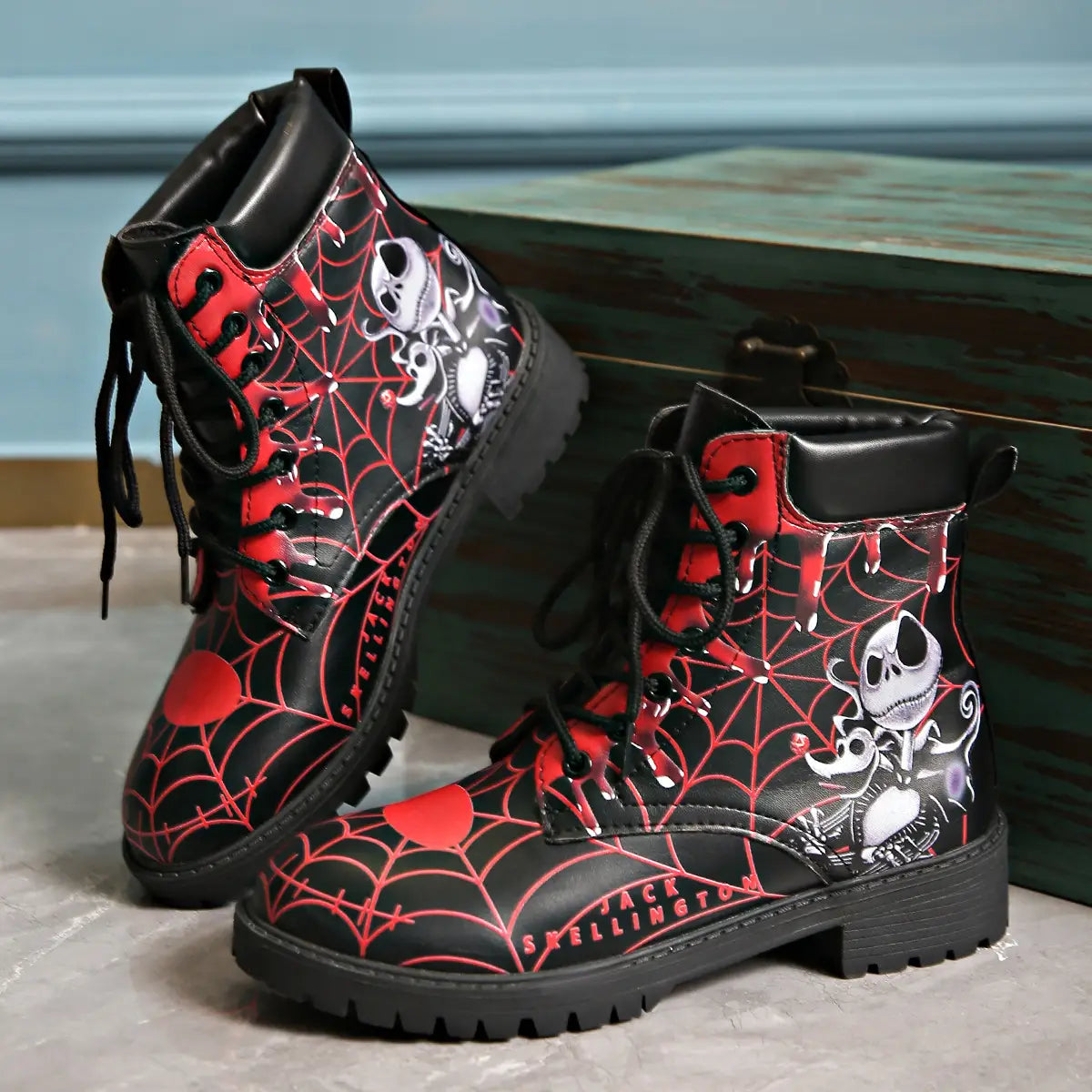 Printed short boots for women