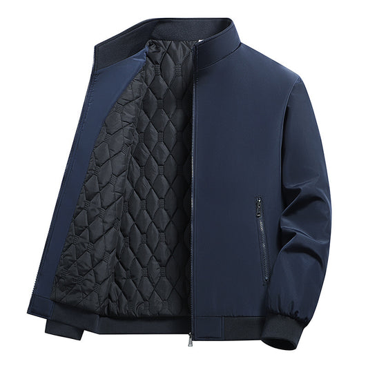 New Middle-aged And Elderly Jacket Men's Coat Cotton Padded Warm Stand Collar Top Clothes Casual Cotton-padded Clothes