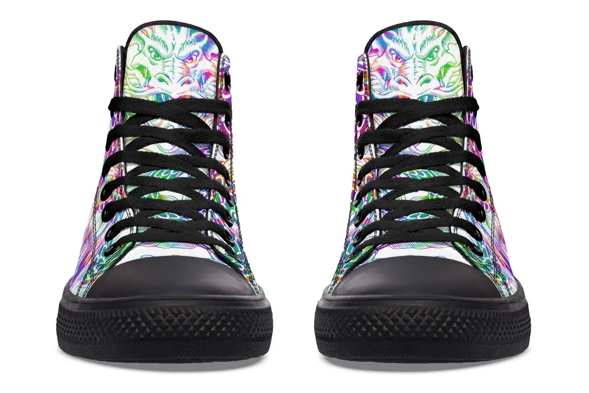 Printed Couple High-top Canvas Shoes