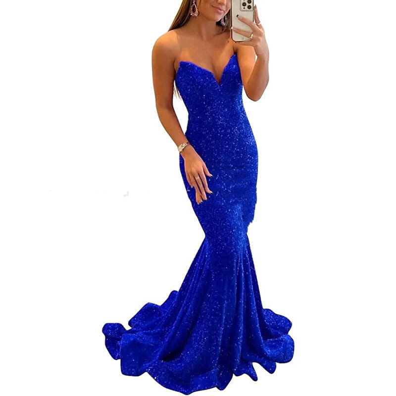 Sequin Evening Dresses For Women Formal Long Prom Party Gowns