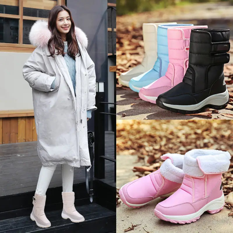 Women’s shoes high-top plus velvet warm cotton shoes