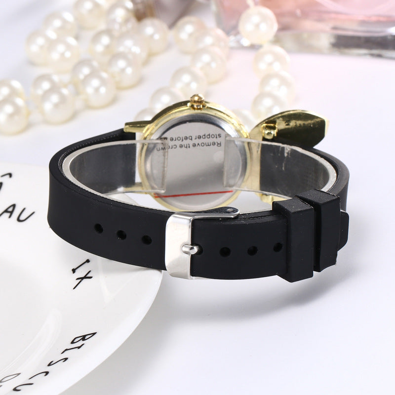 Casual Cute Silicone Candy Series Rabbit Ear Decoration Electronic Quartz Watch