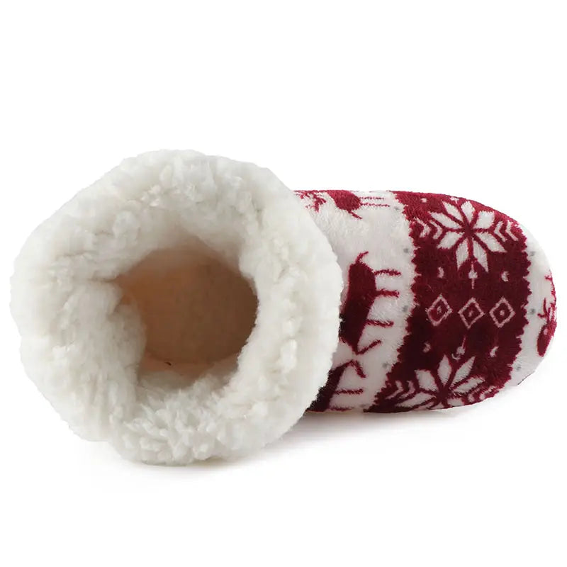 Christmas Elk Floor Shoes Indoor Socks Shoes Warm Plush House Slippers