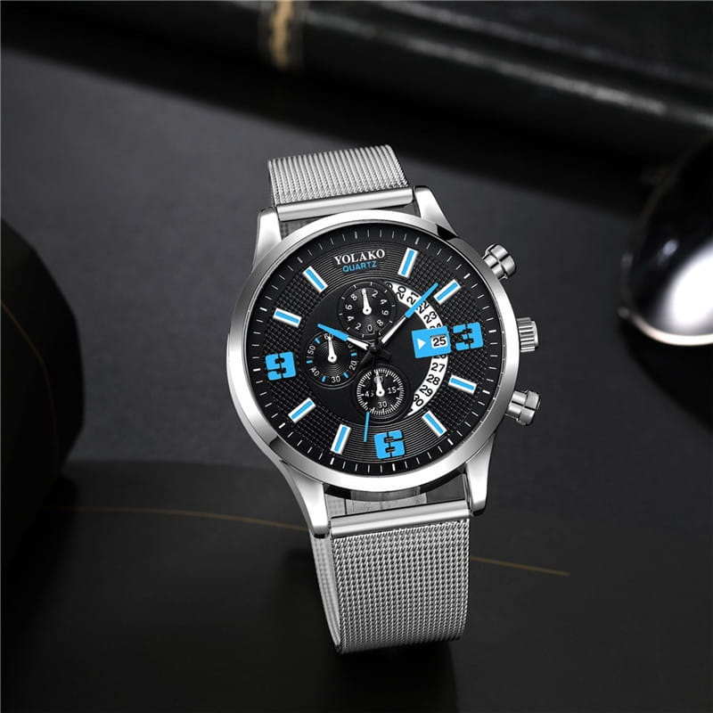 Fashion Three-eye Digital Men’s Watch With Calendar