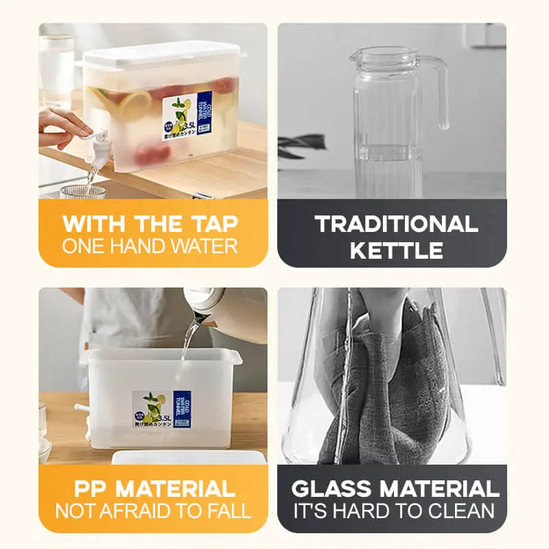Refrigerator Storage Jars Large Capacity Cold Water Kettle With Faucet Household Storage Plastic Lemonade Bottle