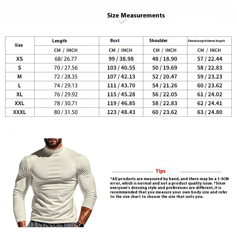 Bottoming Slim-fit Half Turtleneck Men’s Top