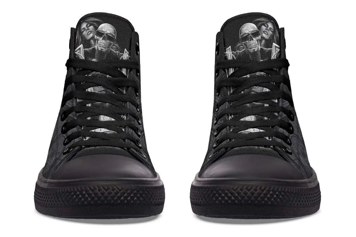 Printed Couple High-top Canvas Shoes