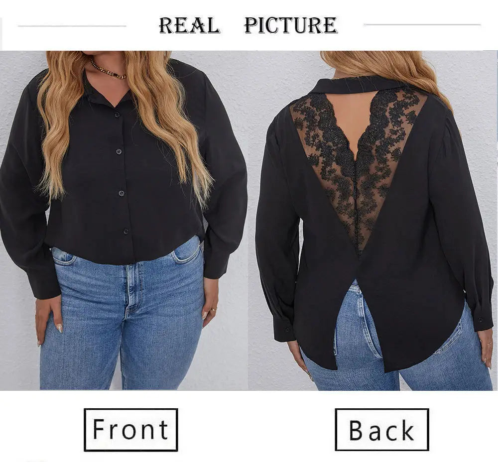 European And American Women’s Plus Size Lace Top