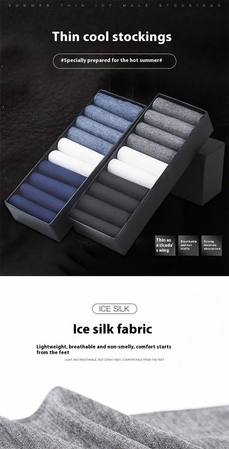 Men’s Socks Mercerized Cotton Summer Thin Middle Tube