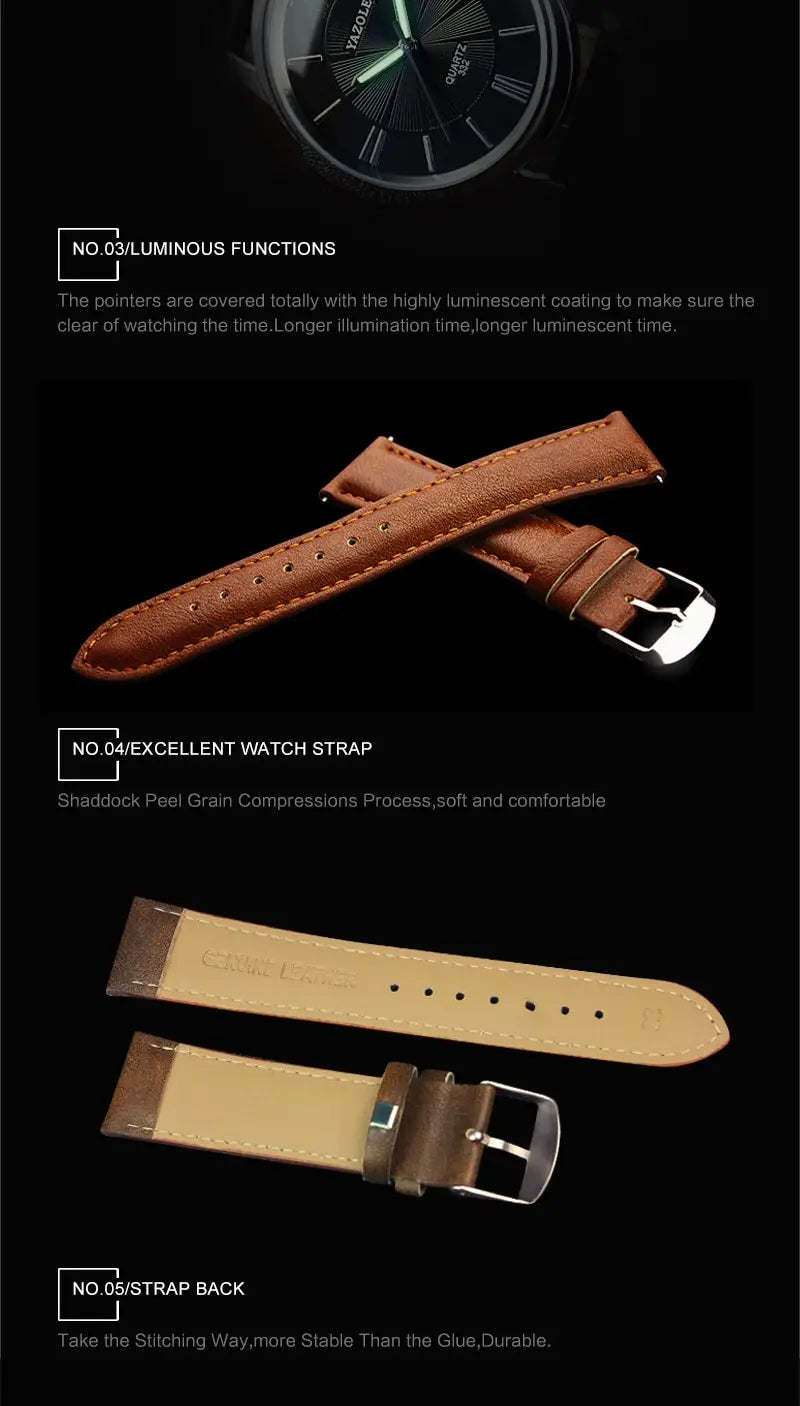 New Men’s Business Waterproof Luminous Quartz Watch