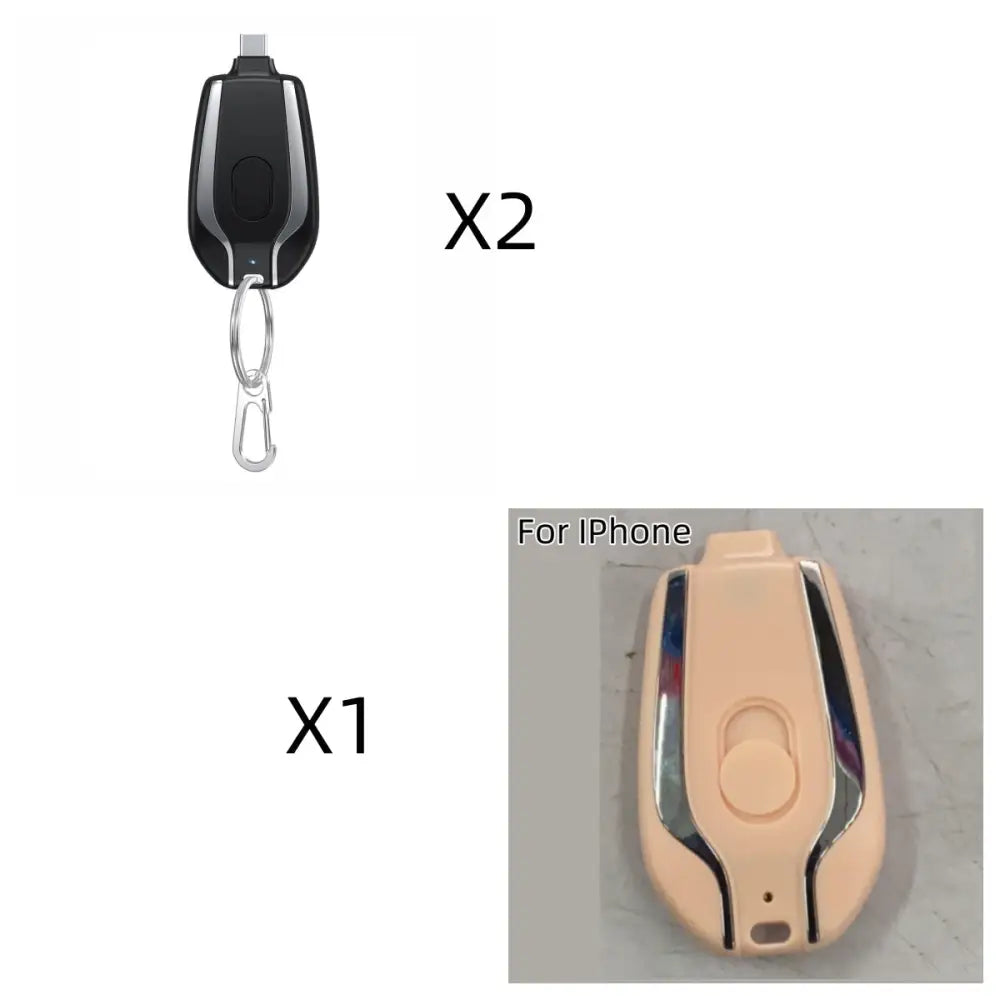 1500mAh Mini Power Emergency Pod Keychain Charger With Type-C Ultra-Compact Mini Battery Pack Fast Charging Backup Power Bank Beyond Trends Hub
