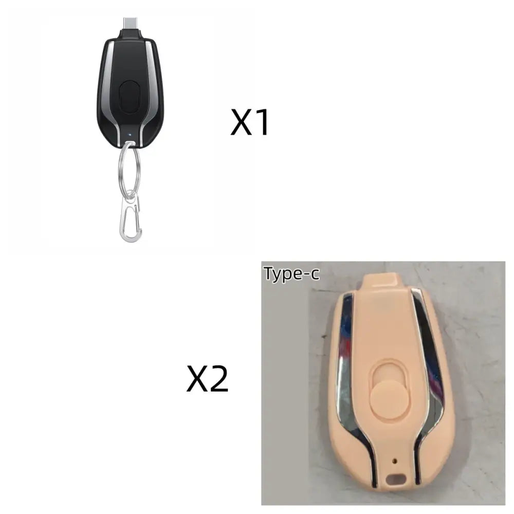1500mAh Mini Power Emergency Pod Keychain Charger With Type-C Ultra-Compact Mini Battery Pack Fast Charging Backup Power Bank Beyond Trends Hub