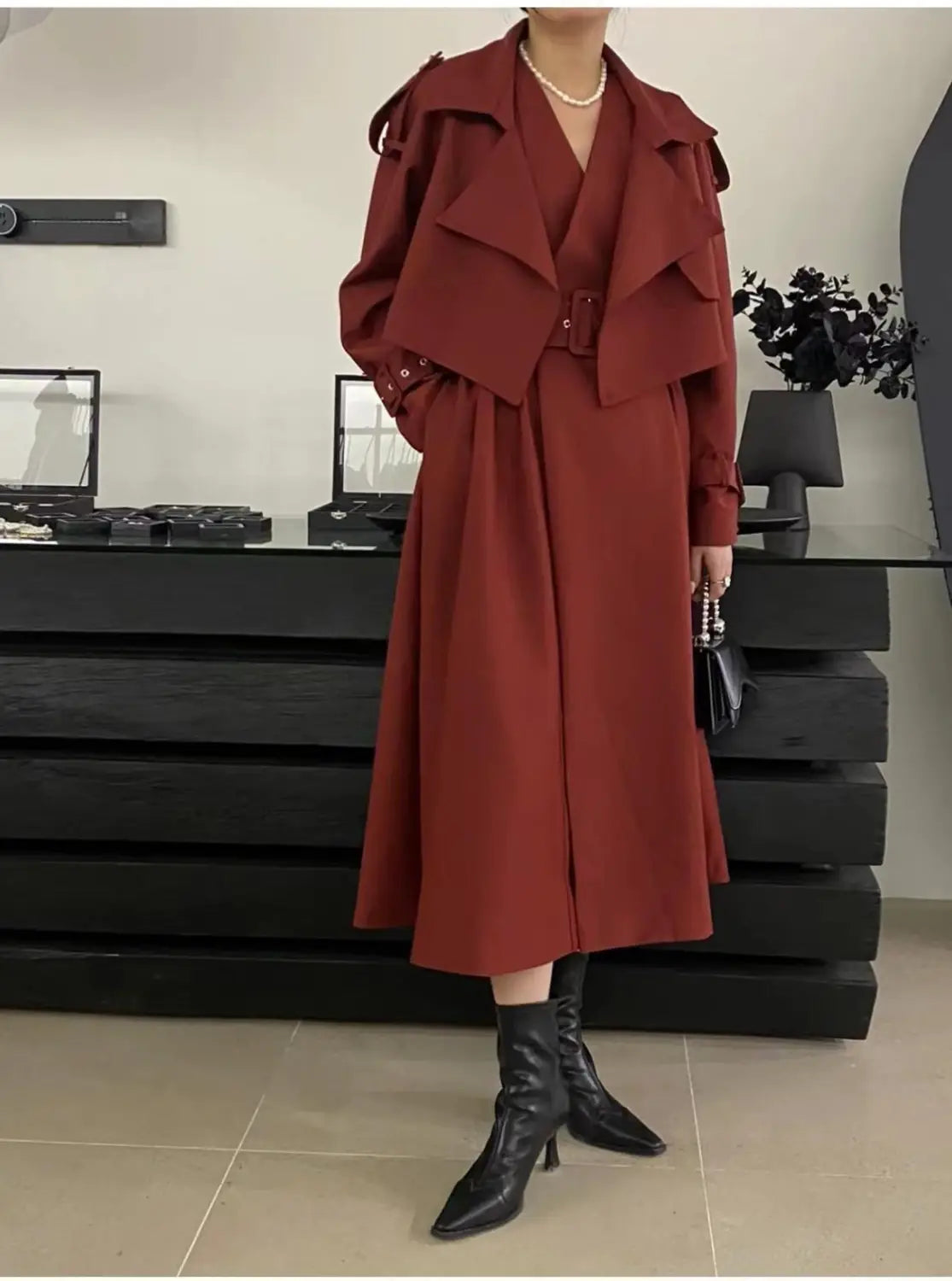 Elegant Temperament Hundreds Of Sleeveless Dresses Plus Trench Coat Set