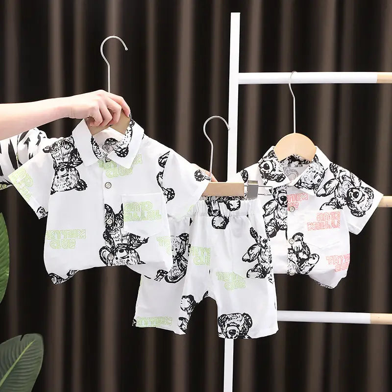 Baby Lapel Short Sleeve Shirt Suit Kids Lightweight Children’s Clothing