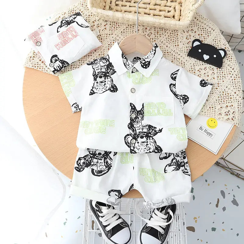 Baby Lapel Short Sleeve Shirt Suit Kids Lightweight Children’s Clothing