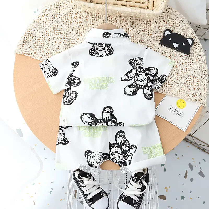 Baby Lapel Short Sleeve Shirt Suit Kids Lightweight Children’s Clothing