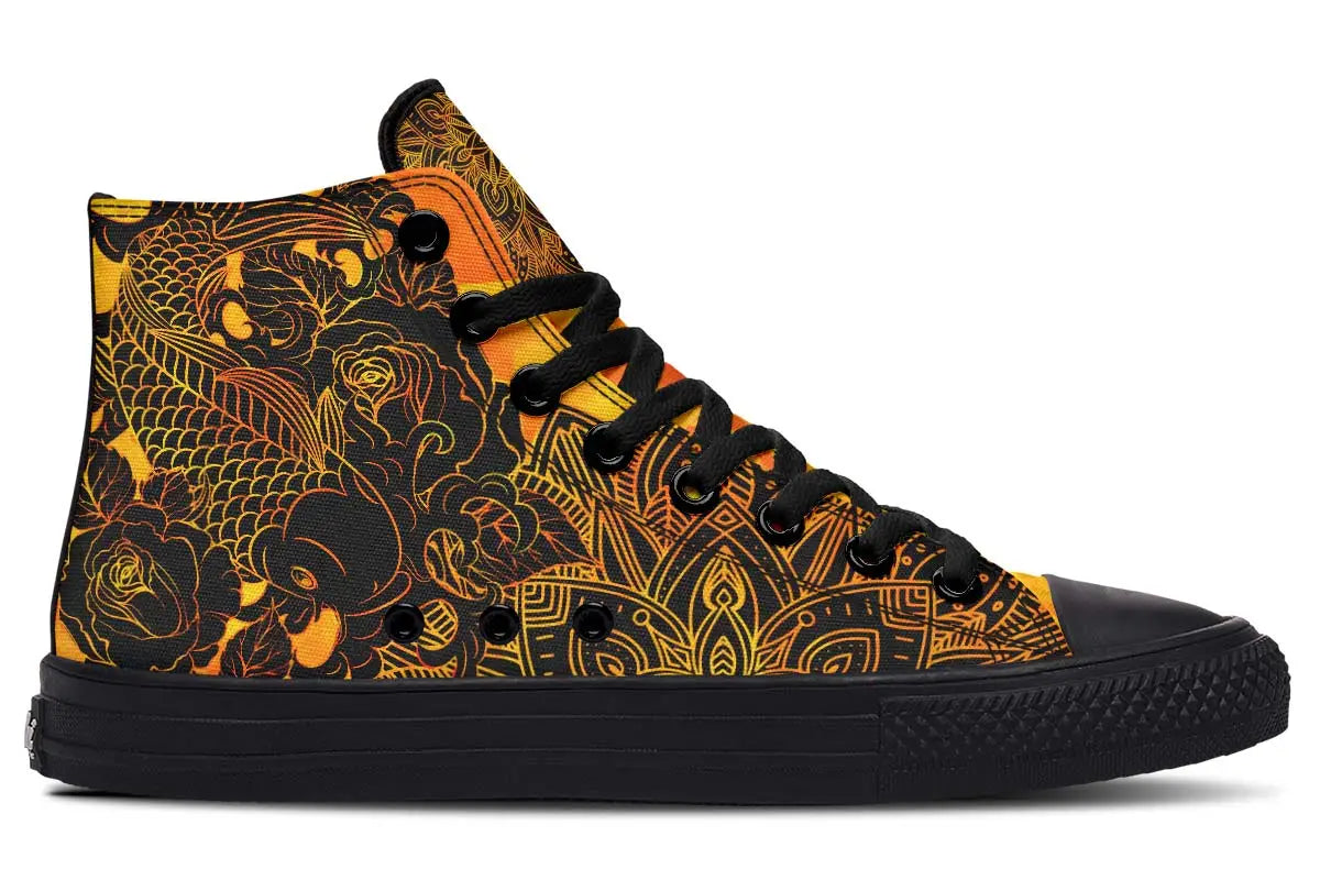 Printed Couple High-top Canvas Shoes