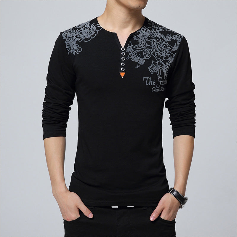 Loose Youth Autumn Clothes Men's New Korean Style Base Shirt