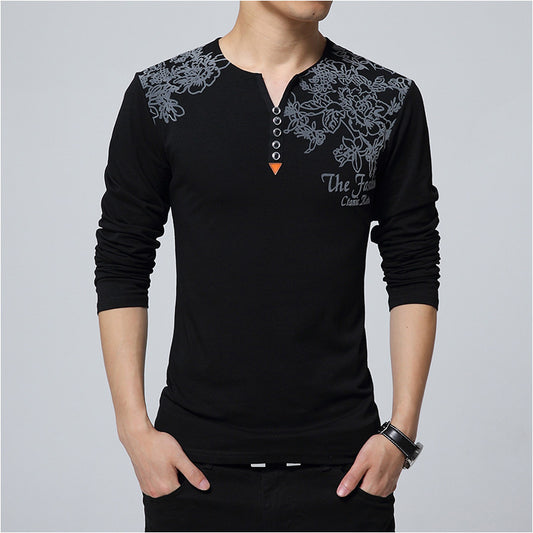 Loose Youth Autumn Clothes Men's New Korean Style Base Shirt