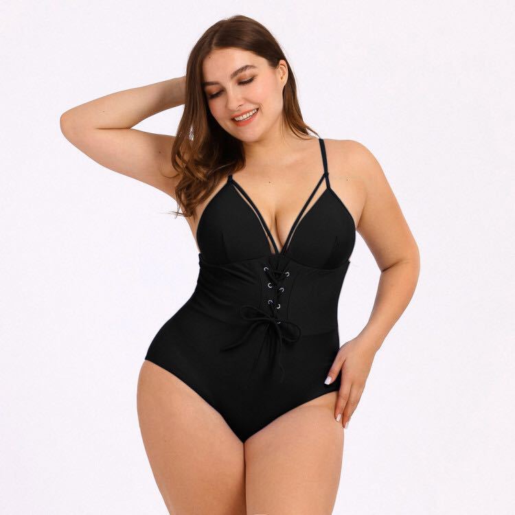 Women’s Plus Size Bikini Printed Bouquet Waist