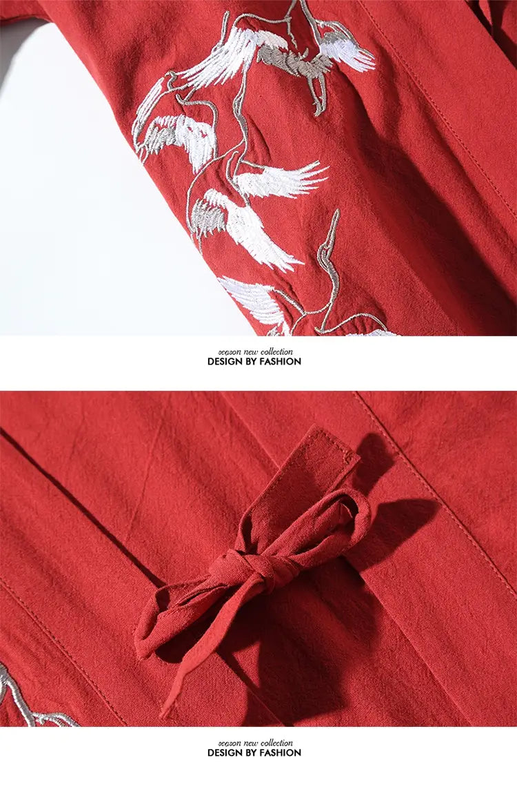 Kimono Robes Traditional Men Jackets Hip Hop Streetwear