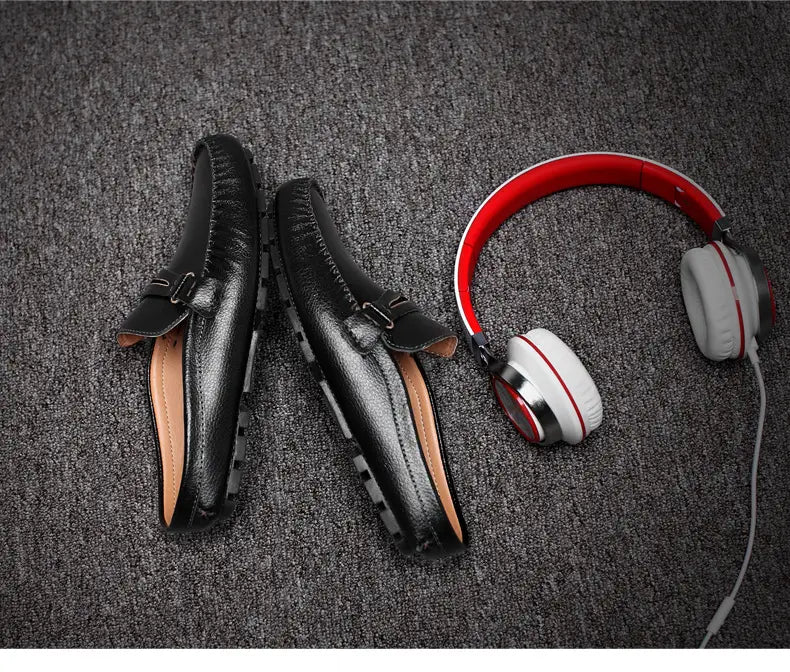 Men’s Slippers Men’s Trendy Summer Leather Half-Support Men