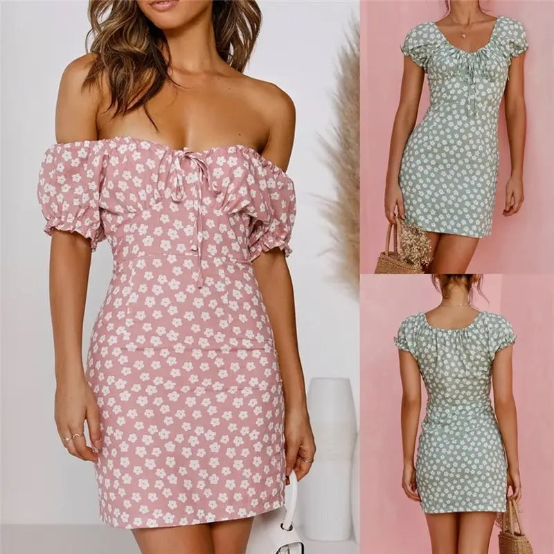 Cute Vestidos Print Ladies Bodycon Dresses