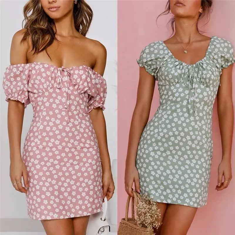 Cute Vestidos Print Ladies Bodycon Dresses