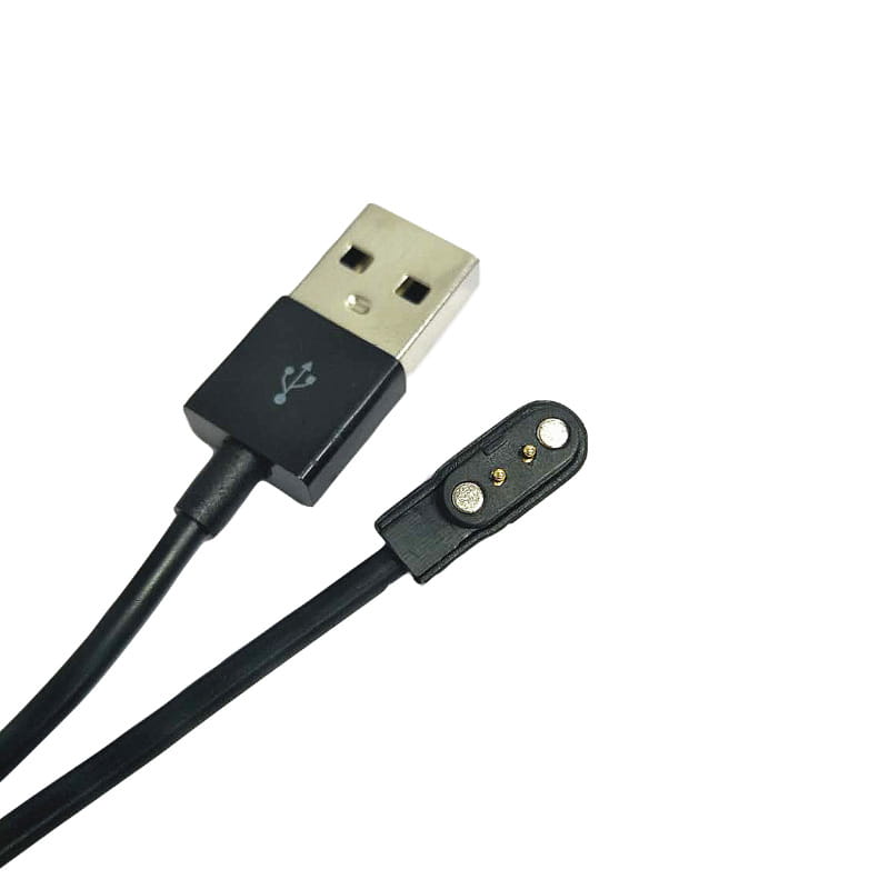 Universal 2Pin 4mm Strong Magnetic Charge Cable USB Charging Line Cord Rope Black White Color For Smart Watches