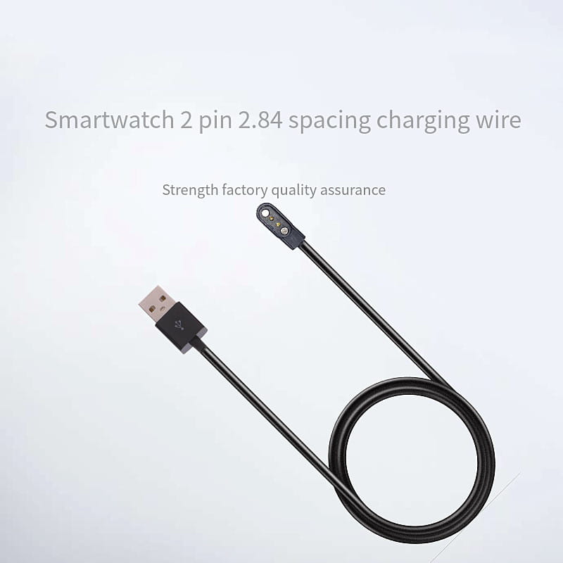 Universal 2Pin 4mm Strong Magnetic Charge Cable USB Charging Line Cord Rope Black White Color For Smart Watches