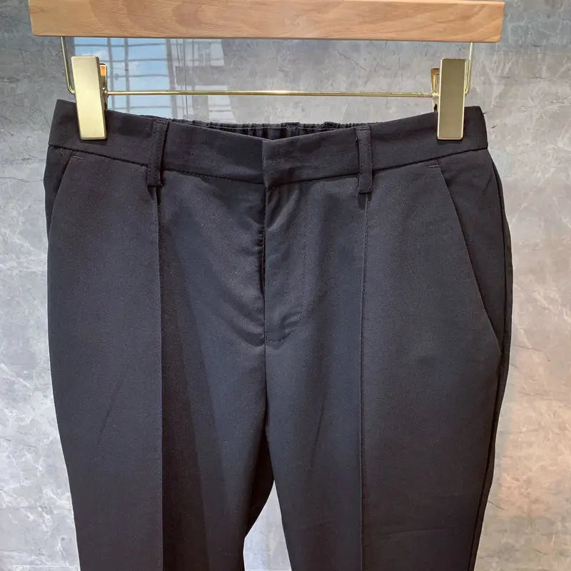Men’s Casual Cropped Trousers Straight Trousers