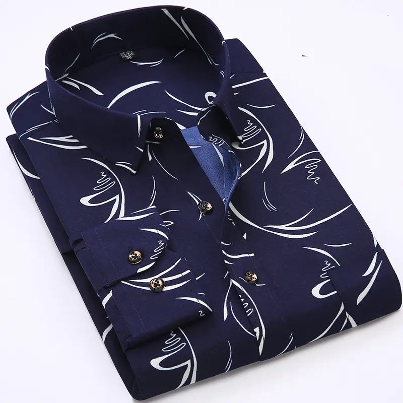 New Shirt In Spring Oxford Spinning Men’’s Cotton Long Sleeve Young Middle Aged Shirt Father Slim Fit Business Casual