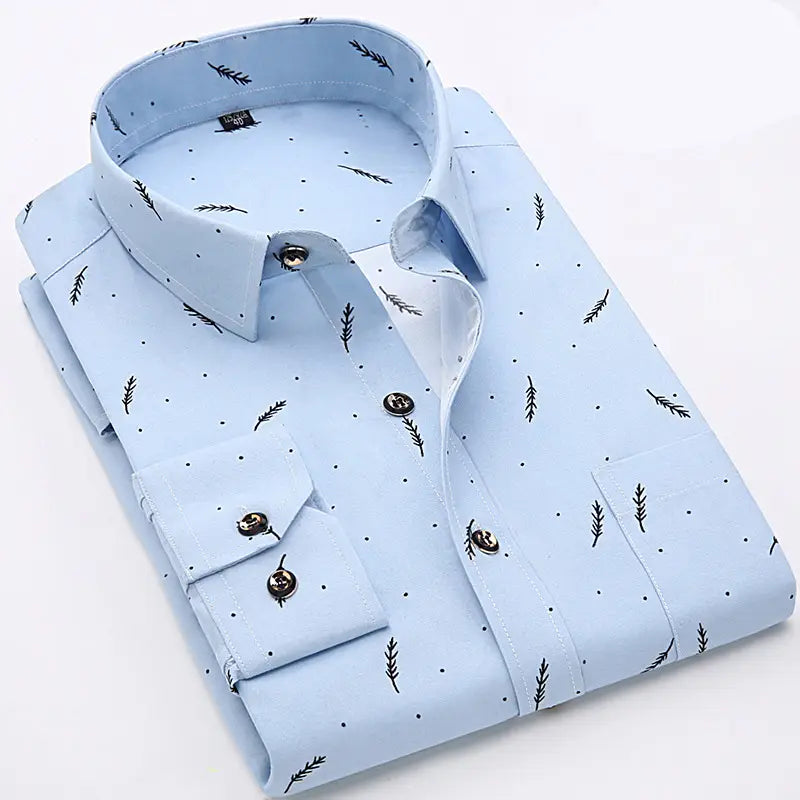 New Shirt In Spring Oxford Spinning Men’’s Cotton Long Sleeve Young Middle Aged Shirt Father Slim Fit Business Casual