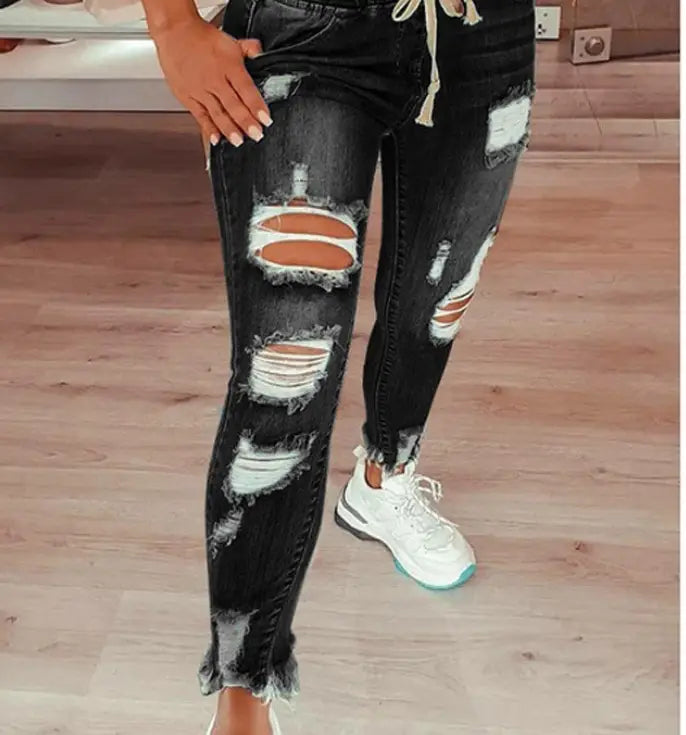 European And American Women’S Jeans Slim Slimming Women’S Jeans Trousers