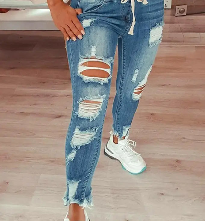 European And American Women’S Jeans Slim Slimming Women’S Jeans Trousers